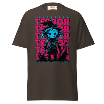 Scarecrow Terror Halloween T-Shirt - Dark Chocolate - T-Shirts Online
