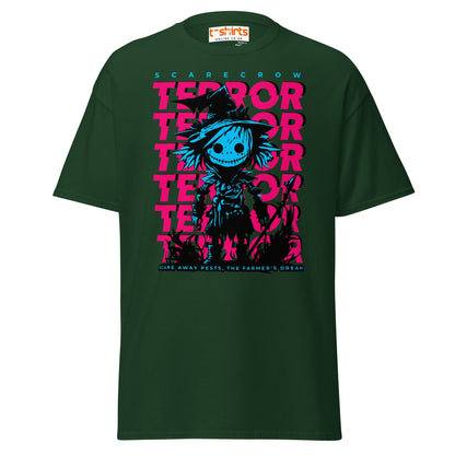 Scarecrow Terror Halloween T-Shirt - Forest Green - T-Shirts Online