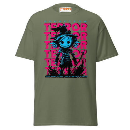 Scarecrow Terror Halloween T-Shirt - Military Green - T-Shirts Online