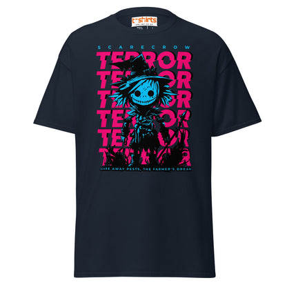 Scarecrow Terror Halloween T-Shirt - Navy - T-Shirts Online