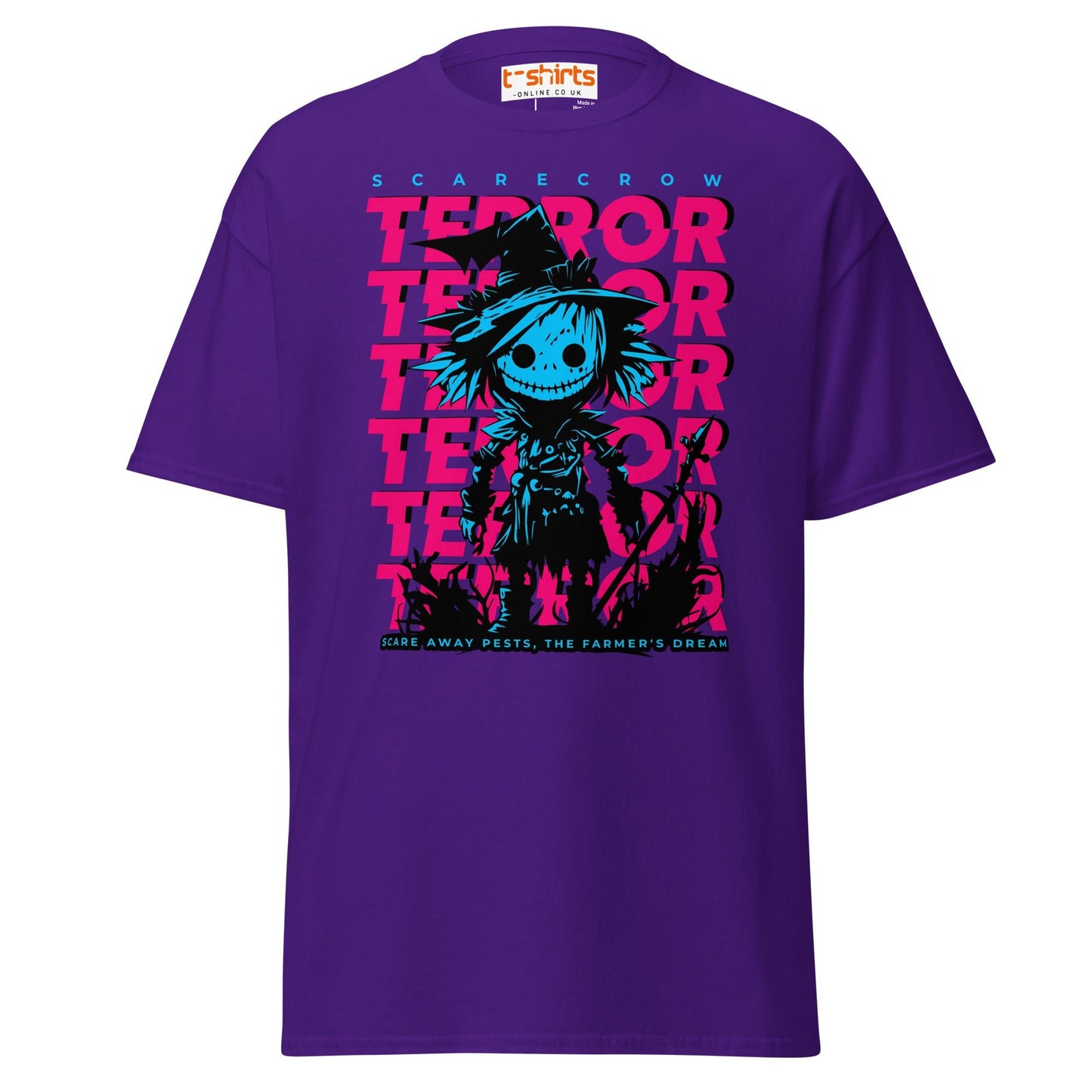 Scarecrow Terror Halloween T-Shirt - Purple - T-Shirts Online