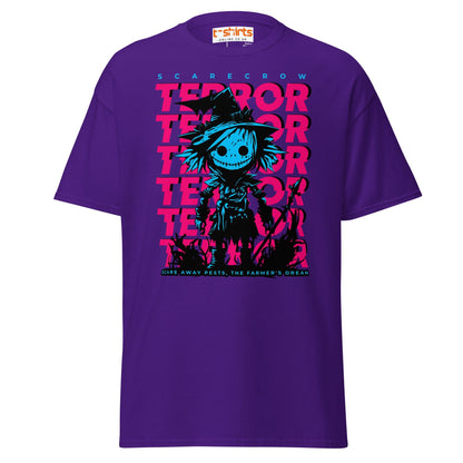 Scarecrow Terror Halloween T-Shirt - Purple - T-Shirts Online