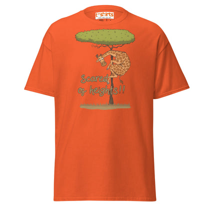 Scared of Heights Giraffe T-Shirt – Funny Animal Tee - Orange - T-Shirts Online