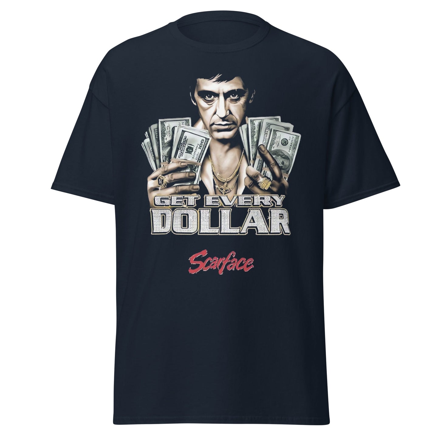 Scarface Tony Montana "Get Every Dollar" T-Shirt - Navy - T-Shirts Online