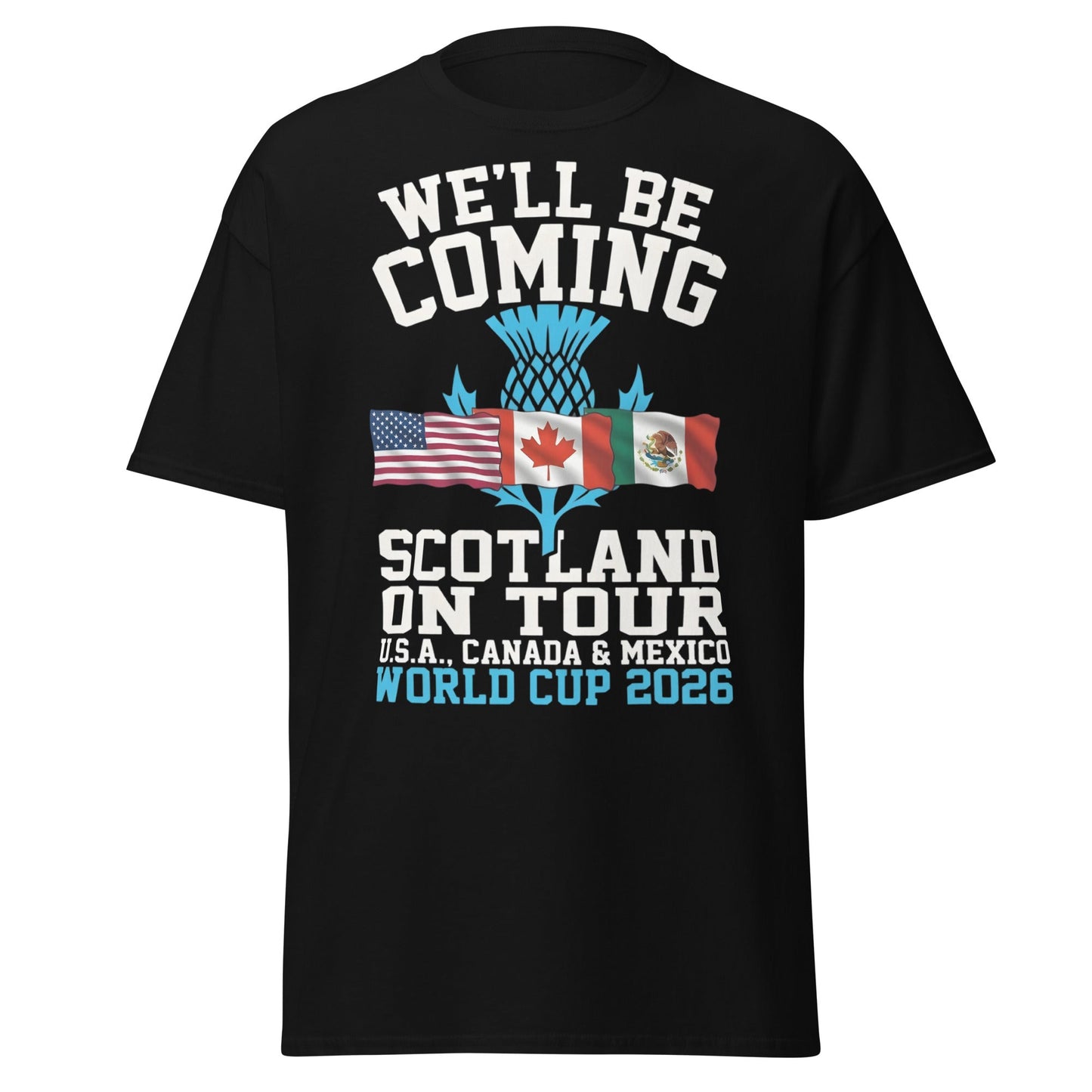 Scotland on Tour World Cup 2026 T-Shirt - Fan Supporters Tee - Black - T-Shirts Online