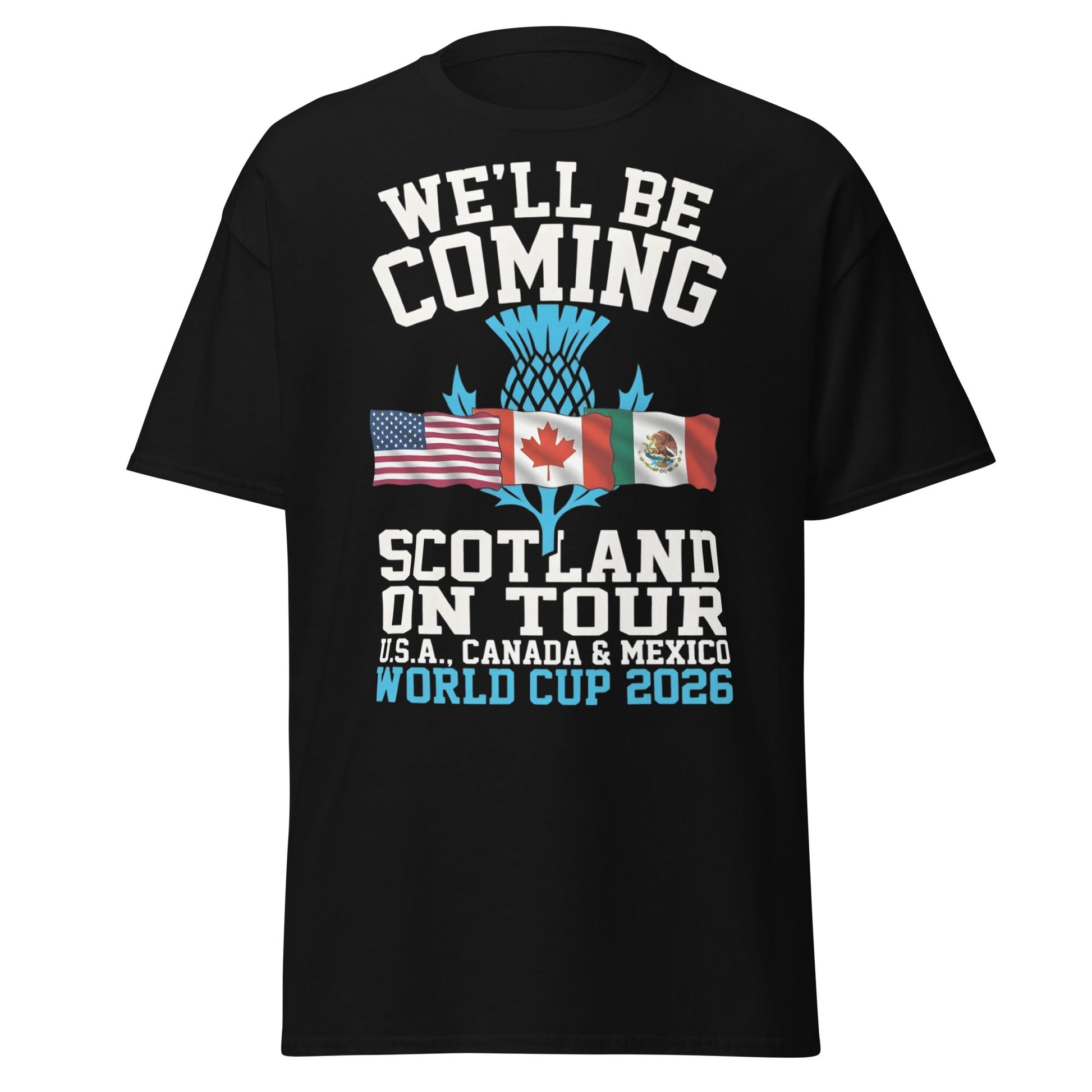Scotland on Tour World Cup 2026 T-Shirt - Fan Supporters Tee - Black - T-Shirts Online