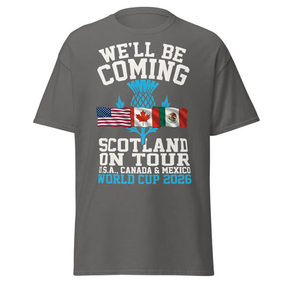 Scotland on Tour World Cup 2026 T-Shirt - Fan Supporters Tee - Charcoal - T-Shirts Online