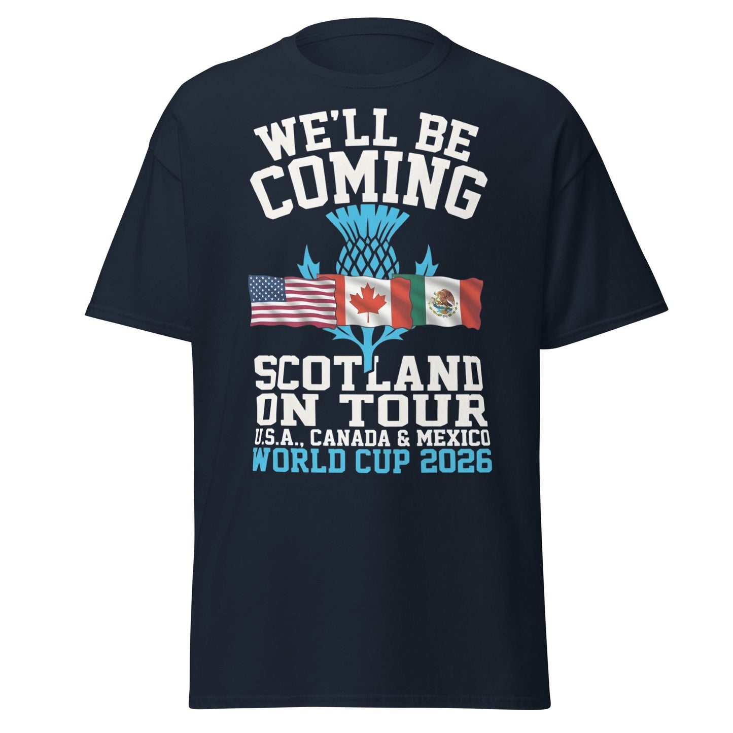 Scotland on Tour World Cup 2026 T-Shirt - Fan Supporters Tee - Navy - T-Shirts Online