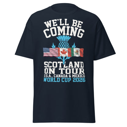 Scotland on Tour World Cup 2026 T-Shirt - Fan Supporters Tee - Navy - T-Shirts Online