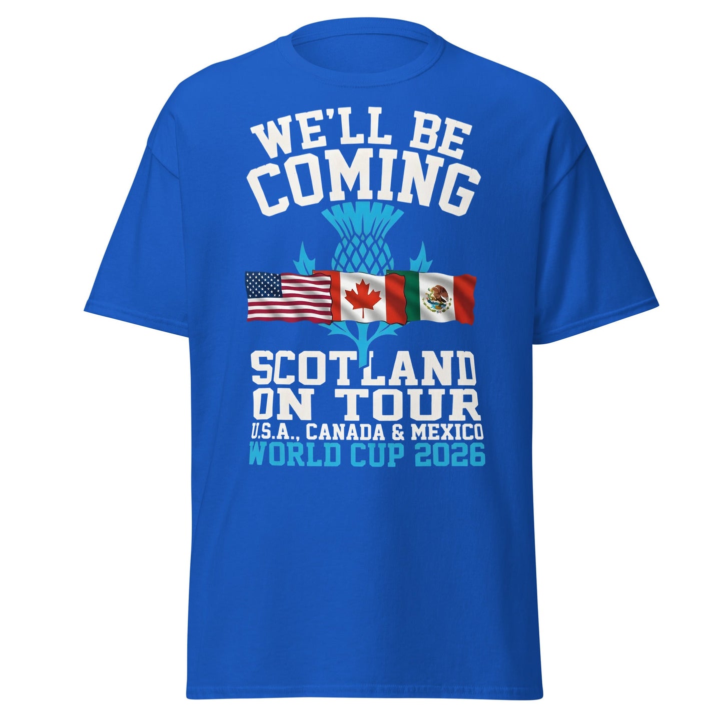 Scotland on Tour World Cup 2026 T-Shirt - Fan Supporters Tee - Royal - T-Shirts Online
