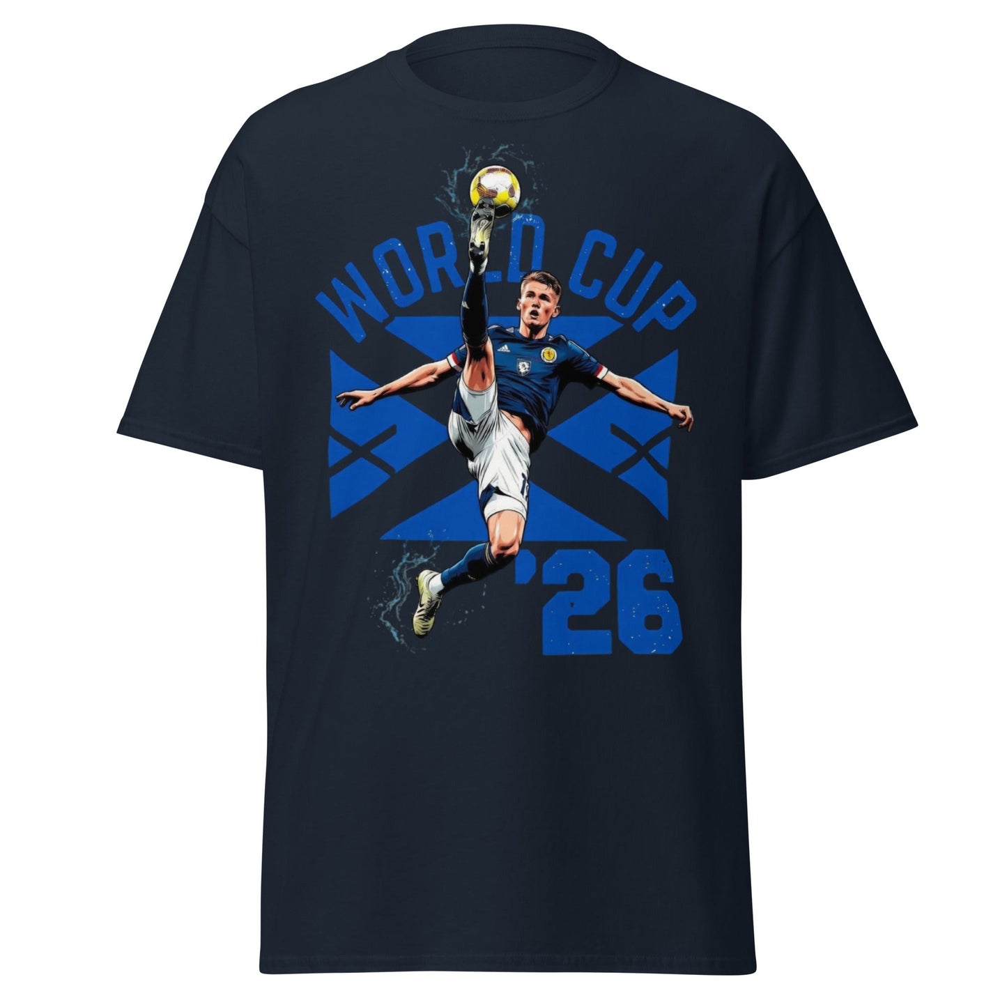 Scotland Soccer World Cup '26 Graphic T-Shirt - Navy - T-Shirts Online