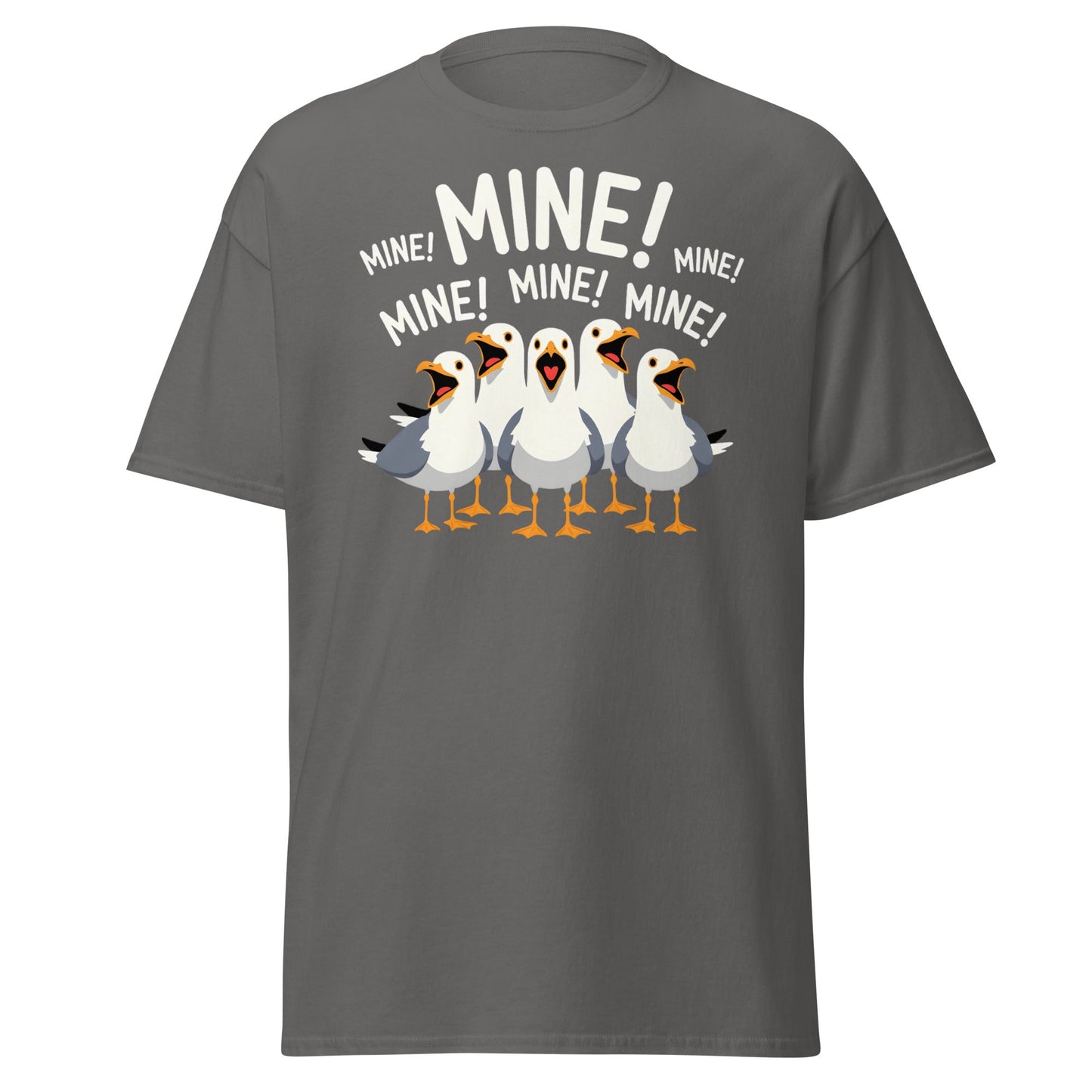 Seagull MINE! Funny Bird T-Shirt – Finding Nemo Inspired Tee - Charcoal - T-Shirts Online