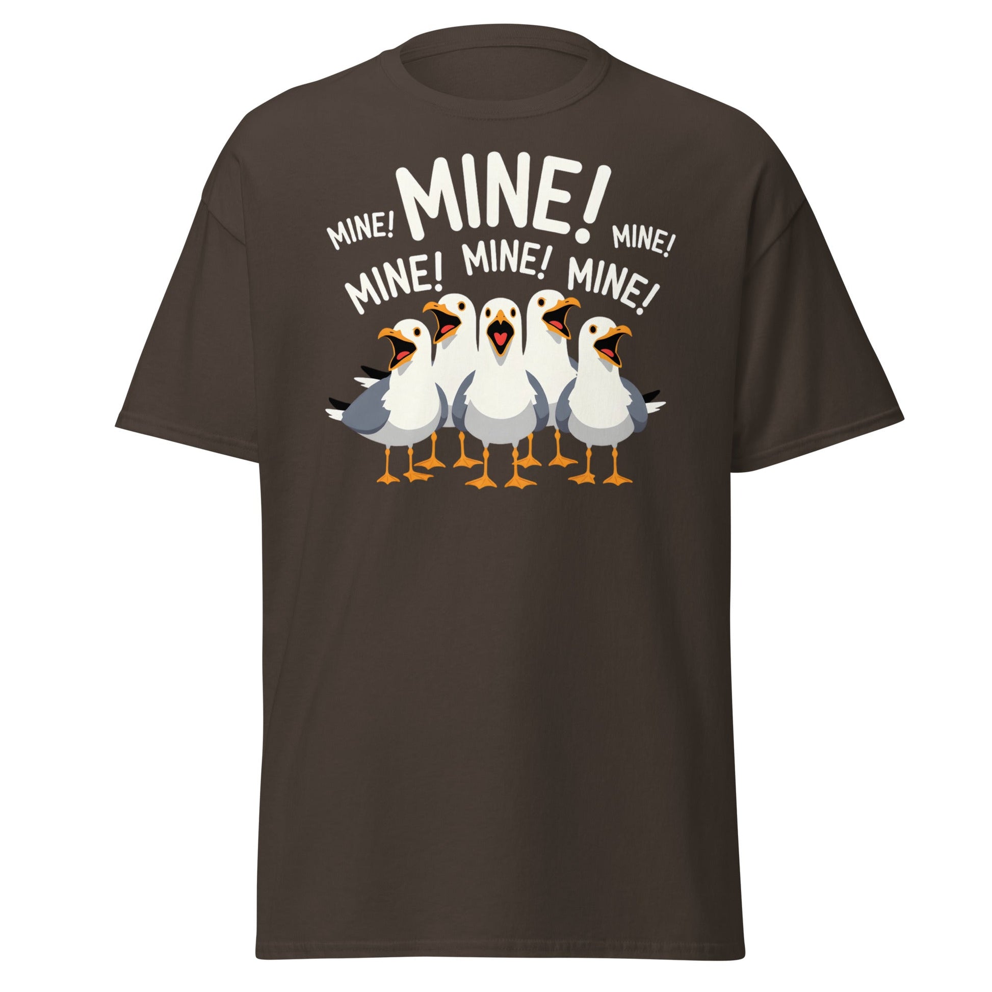 Seagull MINE! Funny Bird T-Shirt – Finding Nemo Inspired Tee - Dark Chocolate - T-Shirts Online