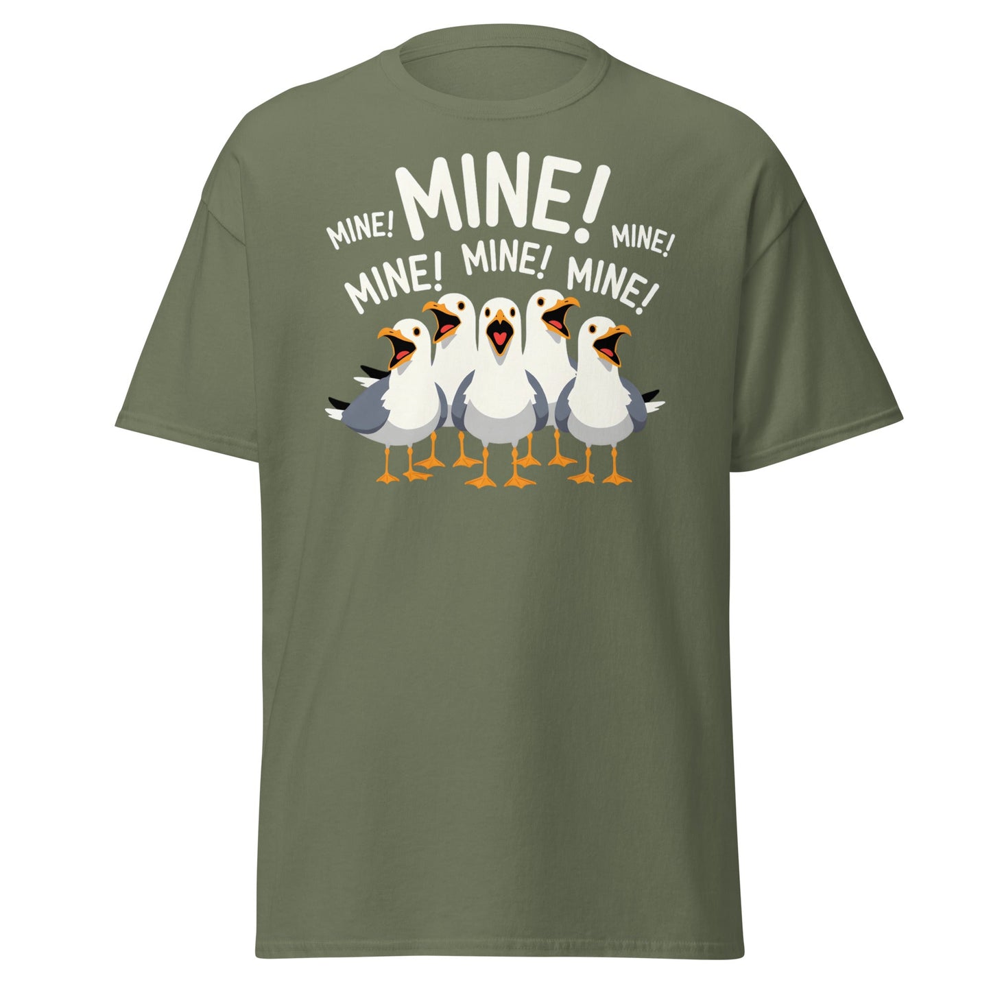 Seagull MINE! Funny Bird T-Shirt – Finding Nemo Inspired Tee - Military Green - T-Shirts Online