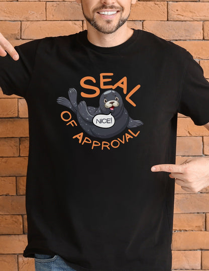 Seal of Approval T-Shirt | Funny Sarcastic T-Shirt - Black - T-Shirts Online