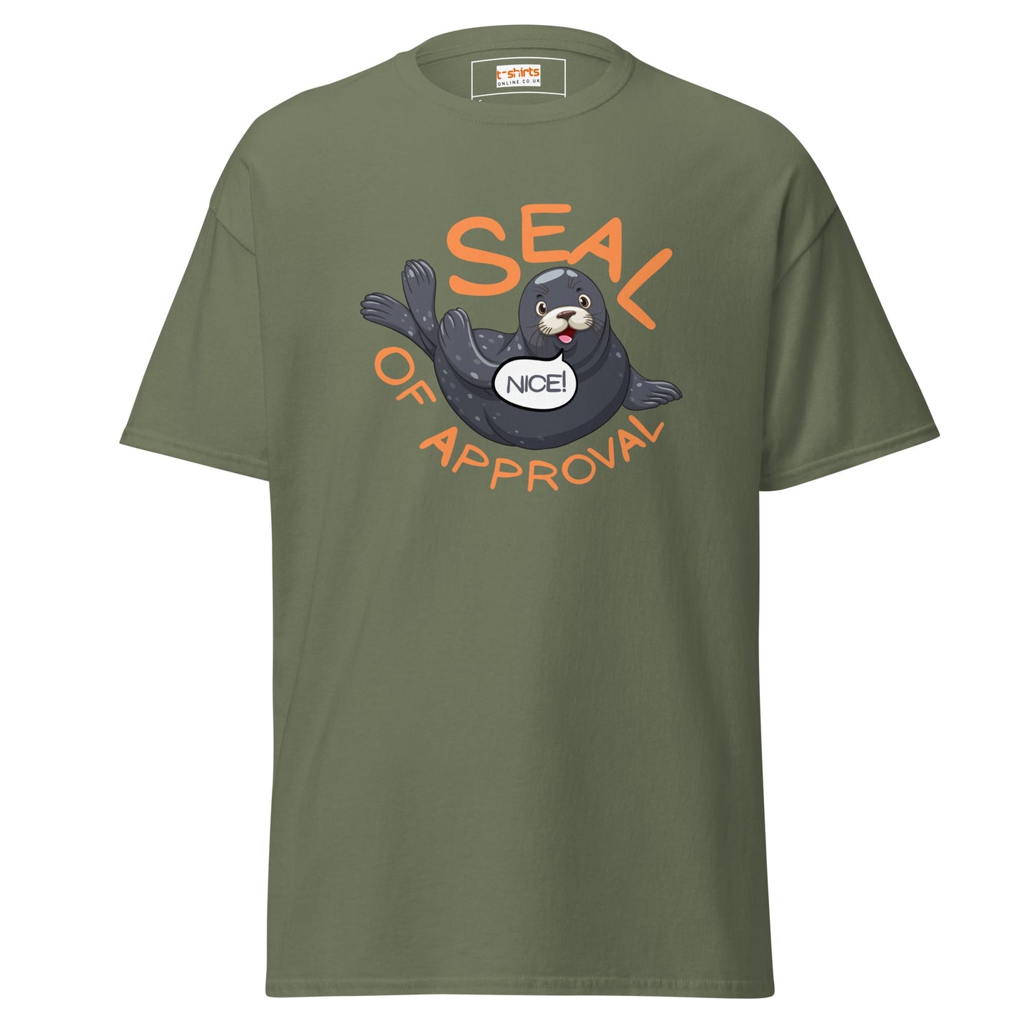 Seal of Approval T-Shirt | Funny Sarcastic T-Shirt - Military Green - T-Shirts Online