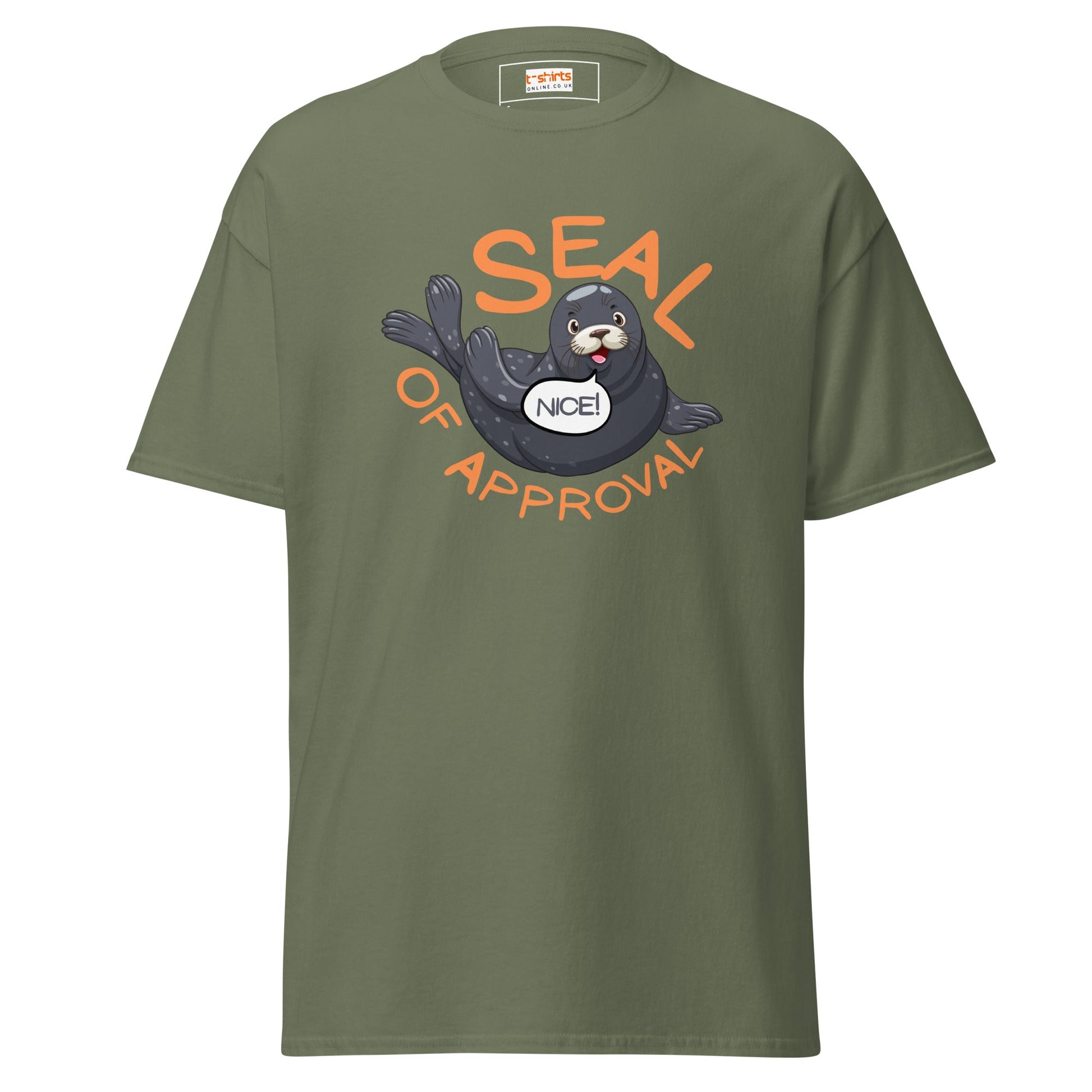 Seal of Approval T-Shirt | Funny Sarcastic T-Shirt - Military Green - T-Shirts Online