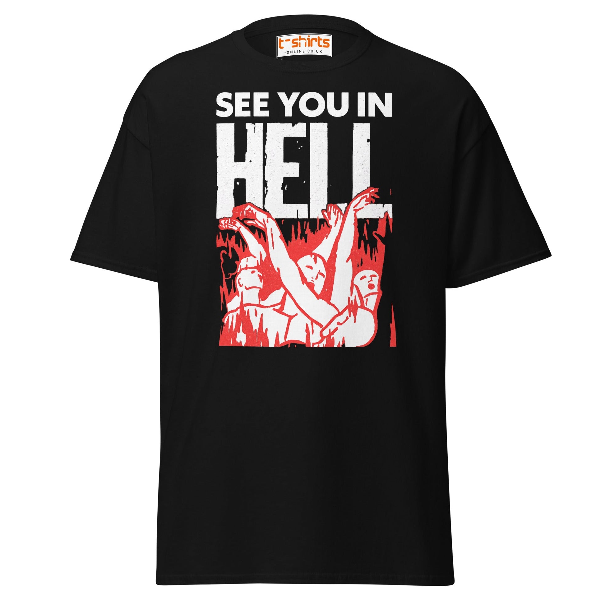 See You In Hell T-Shirt – Distressed Gothic Tee - Black - T-Shirts Online