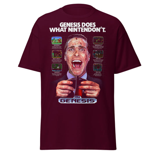 Sega Genesis Does What Nintendon't T-Shirt - Maroon - T-Shirts Online