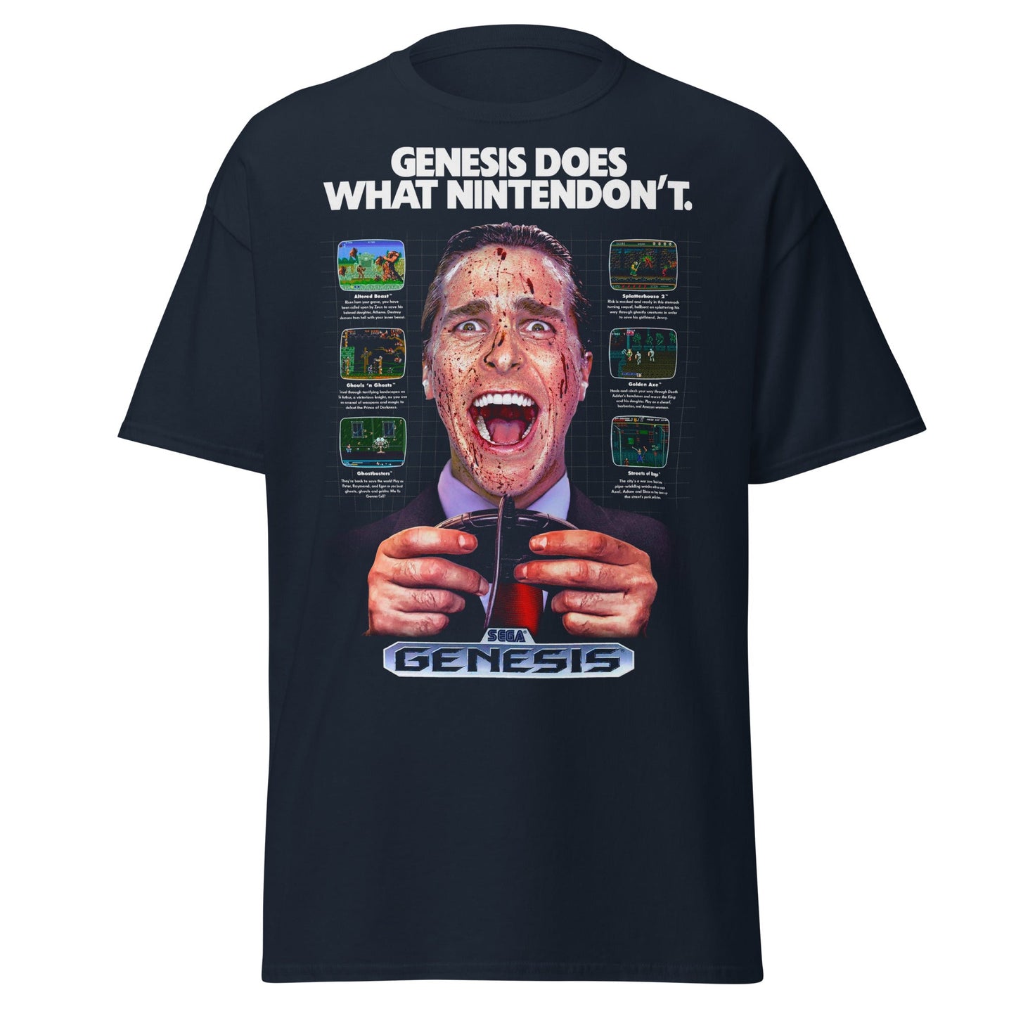 Sega Genesis Does What Nintendon't T-Shirt - Navy - T-Shirts Online