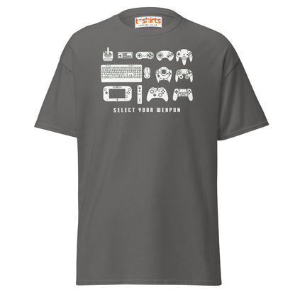 Select Your Weapon T-Shirt - Charcoal - T-Shirts Online