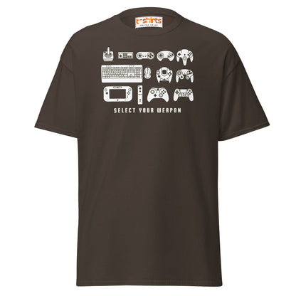 Select Your Weapon T-Shirt - Dark Chocolate - T-Shirts Online