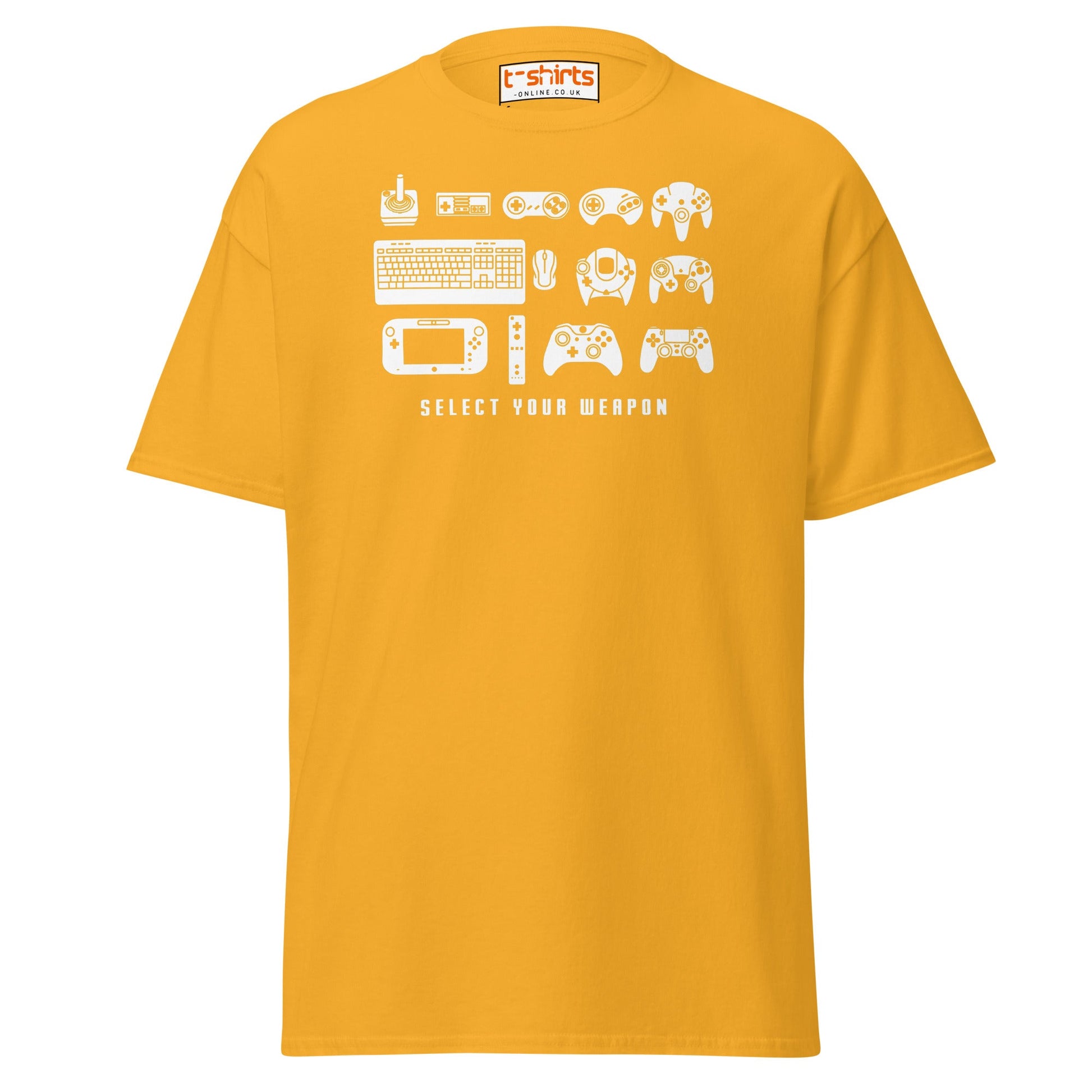 Select Your Weapon T-Shirt - Gold - T-Shirts Online