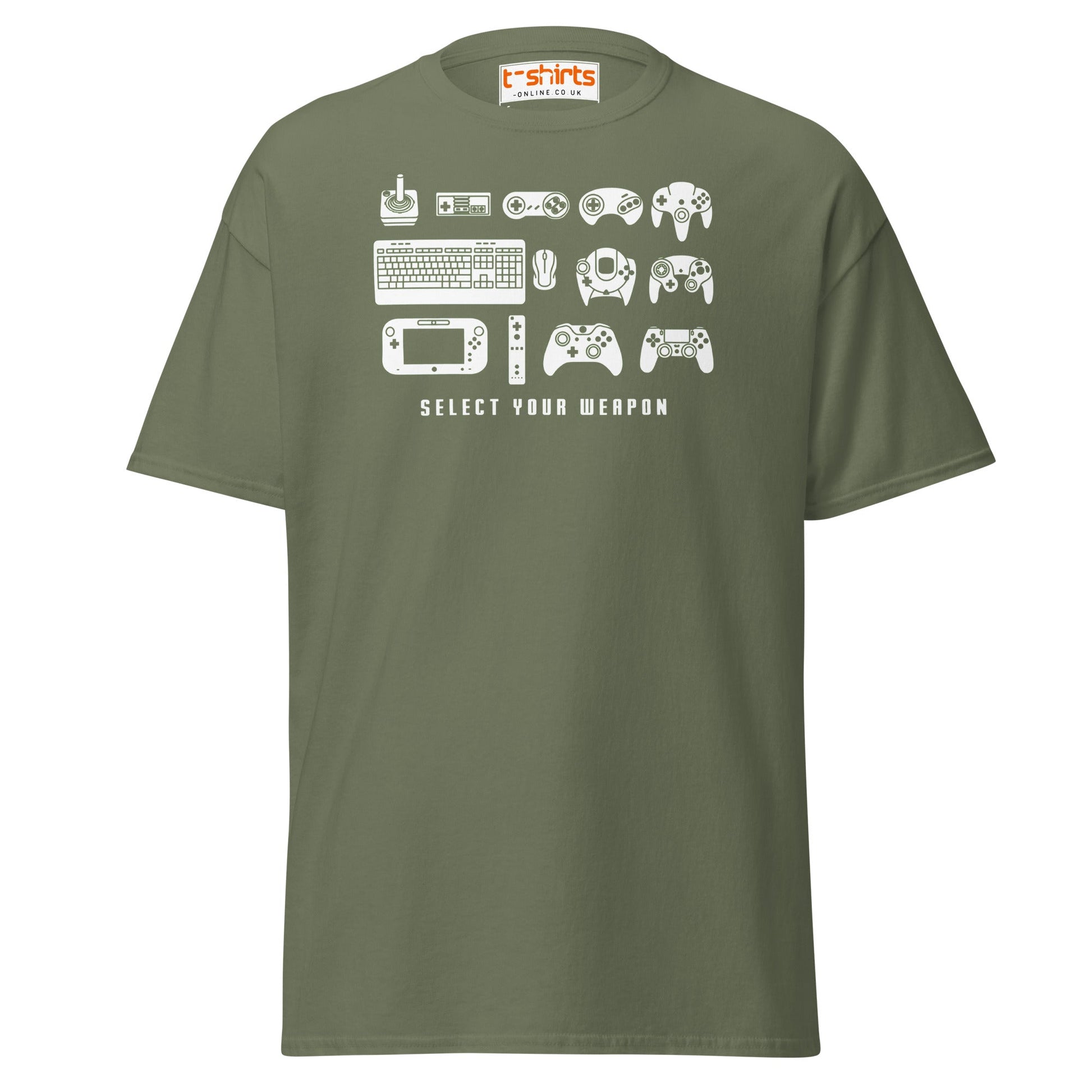 Select Your Weapon T-Shirt - Military Green - T-Shirts Online