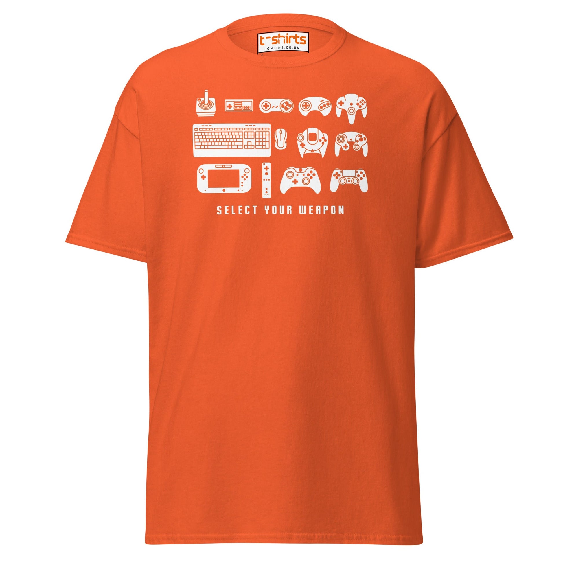 Select Your Weapon T-Shirt - Orange - T-Shirts Online