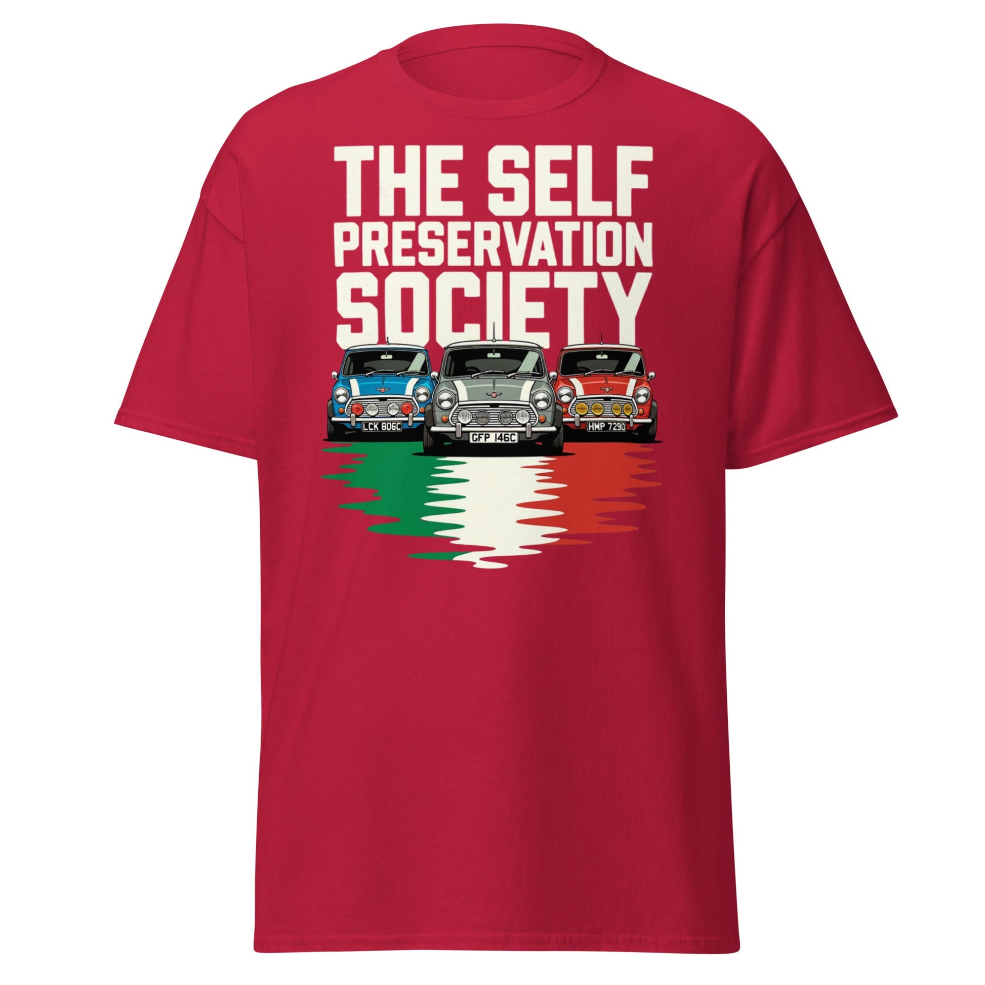 Self Preservation Society T-Shirt - Classic British Icon Tee - Cardinal - T-Shirts Online