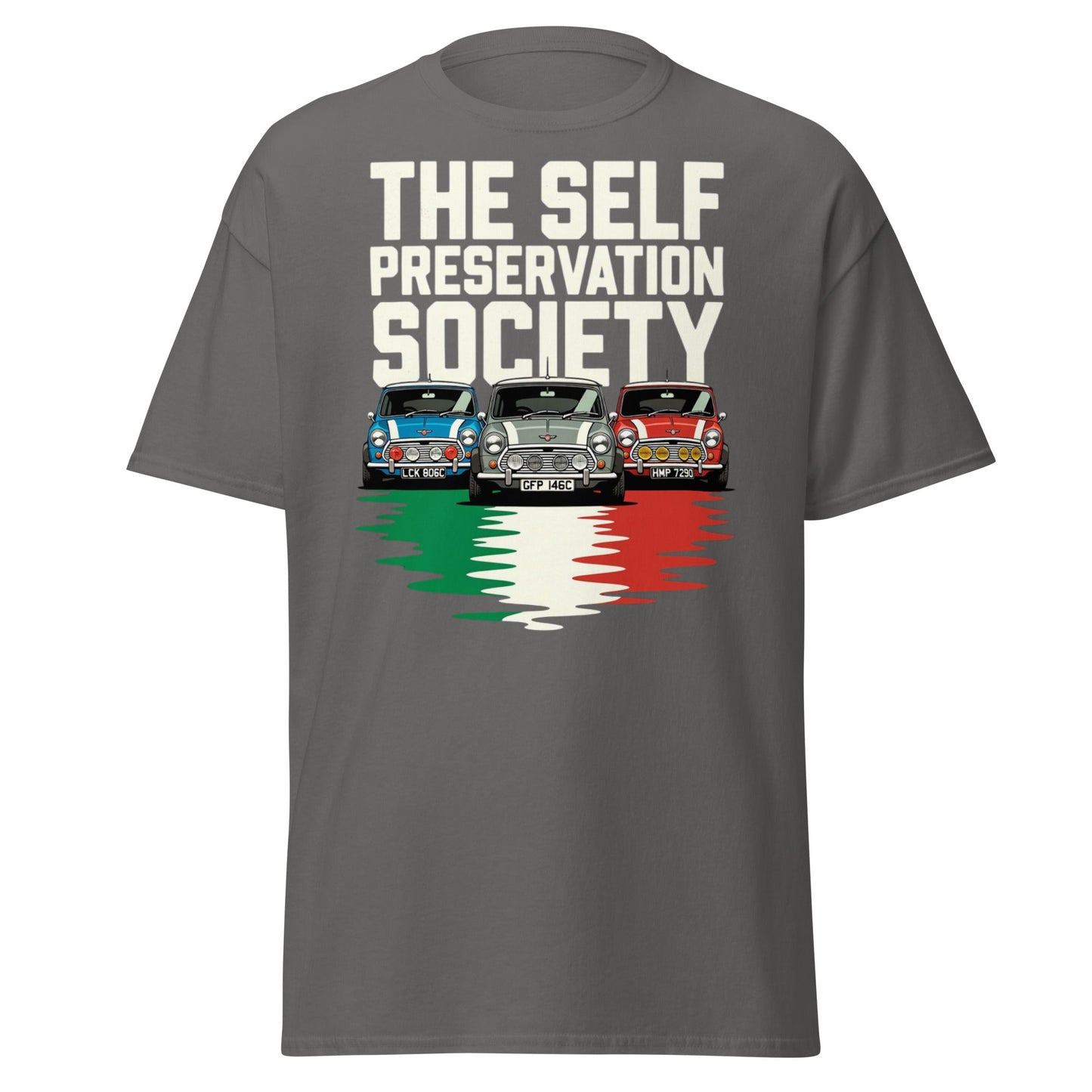 Self Preservation Society T-Shirt - Classic British Icon Tee - Charcoal - T-Shirts Online