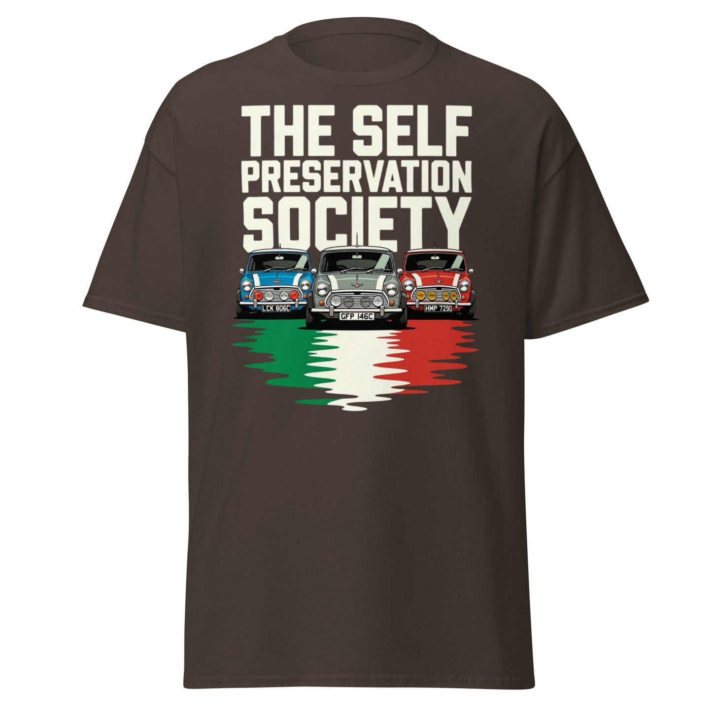 Self Preservation Society T-Shirt - Classic British Icon Tee - Dark Chocolate - T-Shirts Online