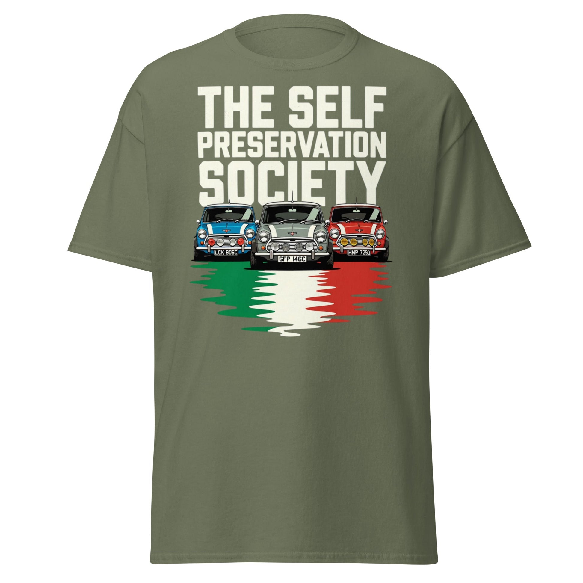 Self Preservation Society T-Shirt - Classic British Icon Tee - Military Green - T-Shirts Online