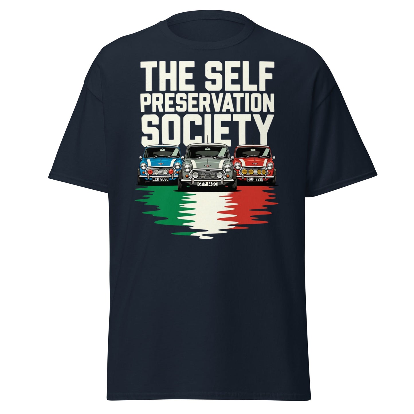 Self Preservation Society T-Shirt - Classic British Icon Tee - Navy - T-Shirts Online