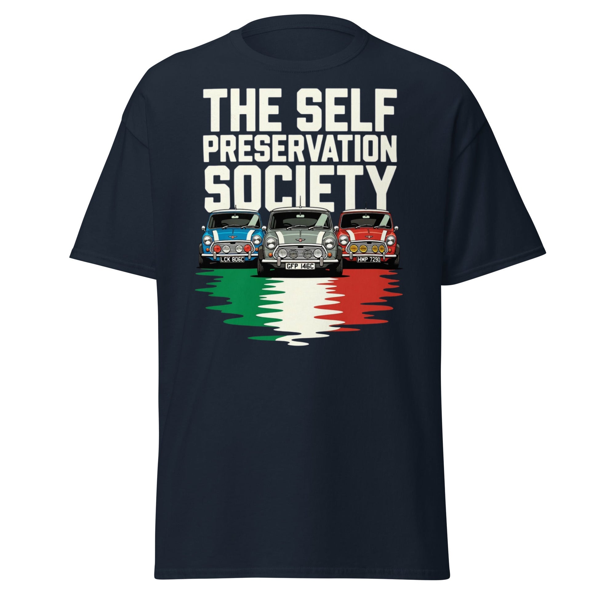 Self Preservation Society T-Shirt - Classic British Icon Tee - Navy - T-Shirts Online