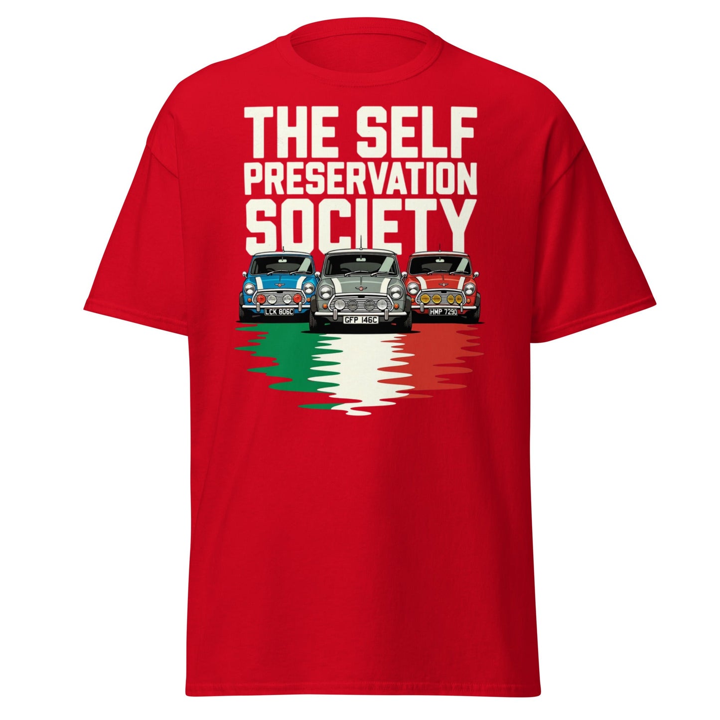 Self Preservation Society T-Shirt - Classic British Icon Tee - Red - T-Shirts Online