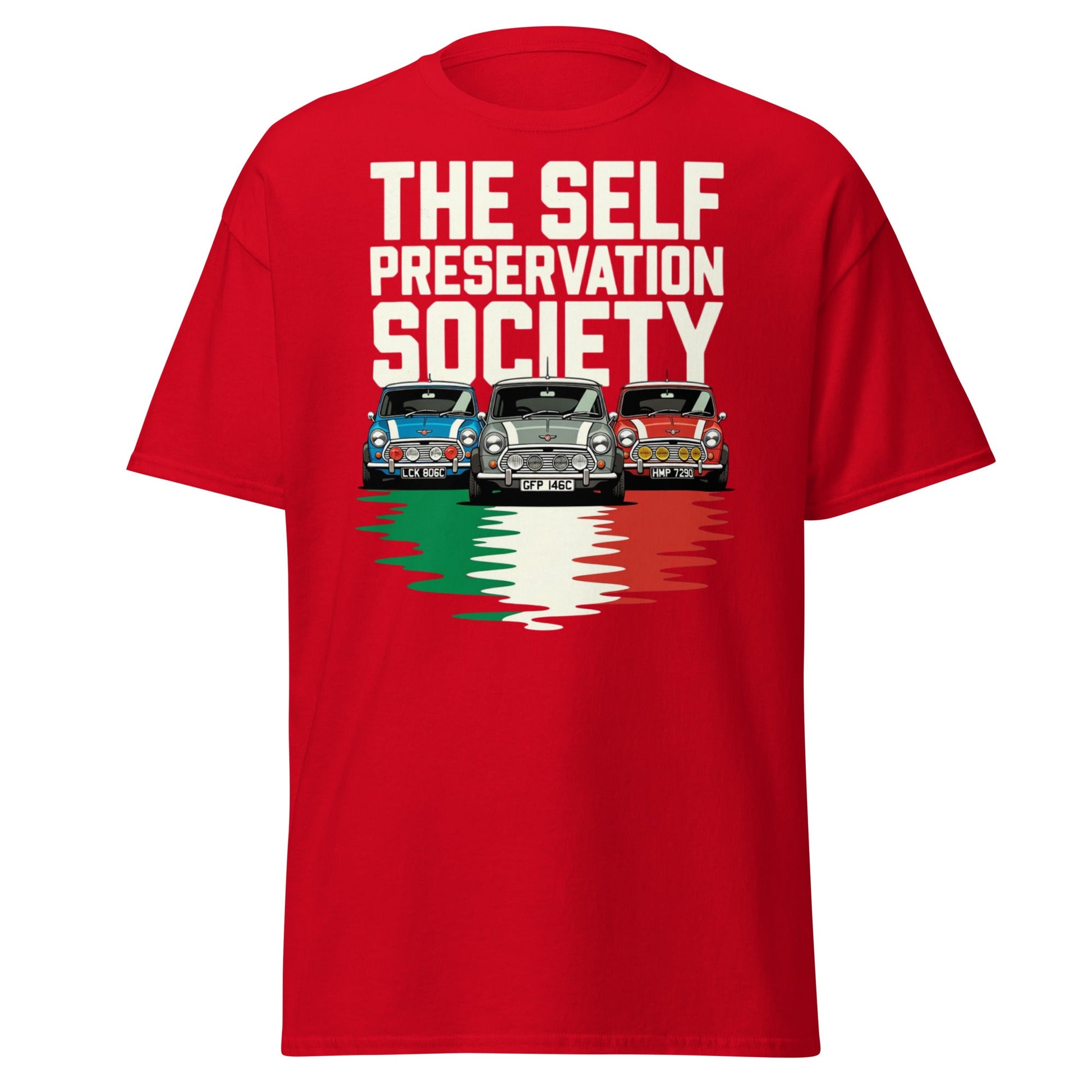 Self Preservation Society T-Shirt - Classic British Icon Tee - Red - T-Shirts Online