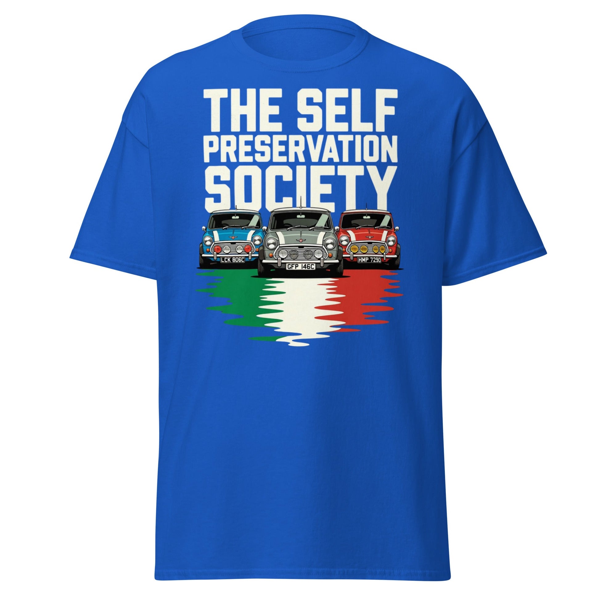 Self Preservation Society T-Shirt - Classic British Icon Tee - Royal - T-Shirts Online