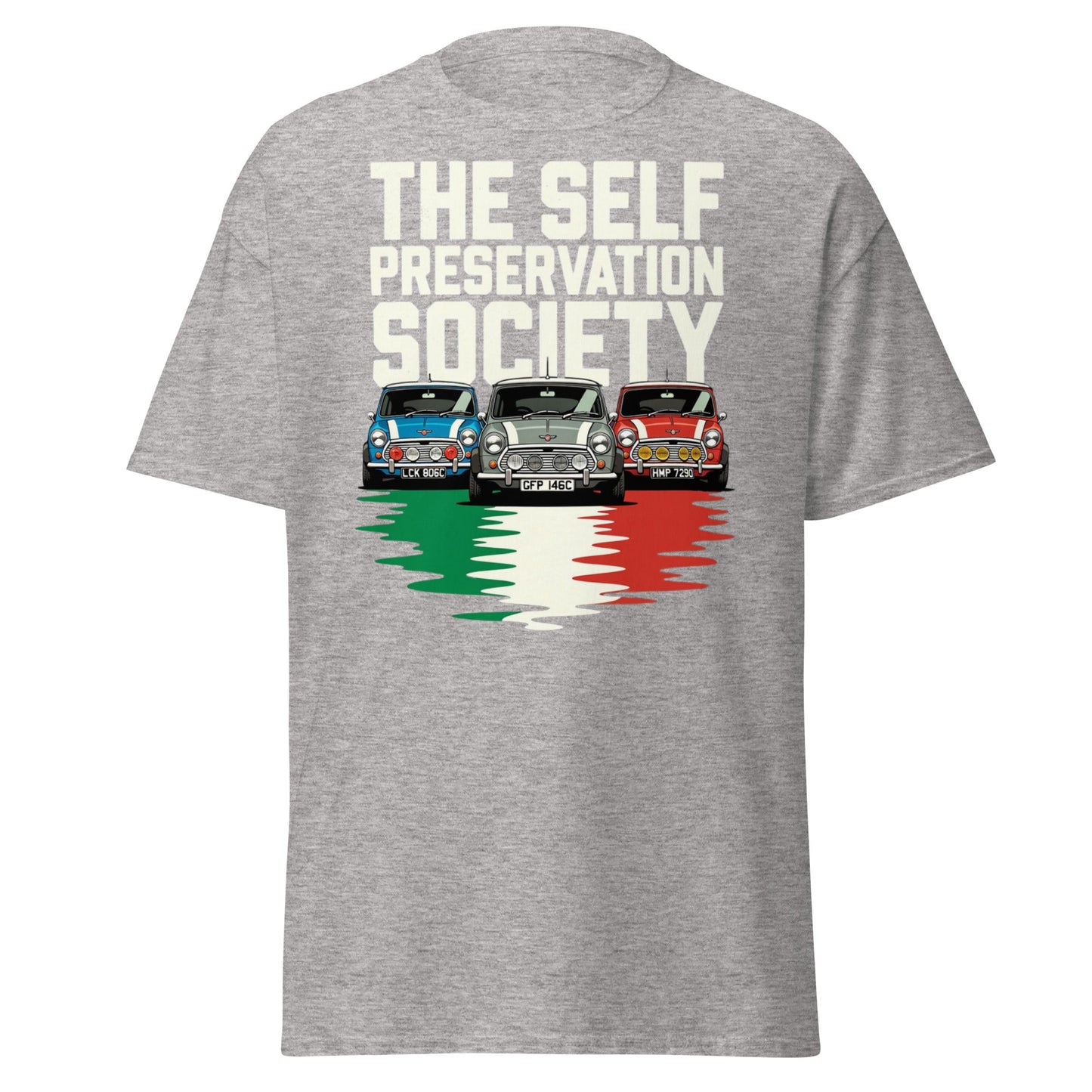 Self Preservation Society T-Shirt - Classic British Icon Tee - Sport Grey - T-Shirts Online