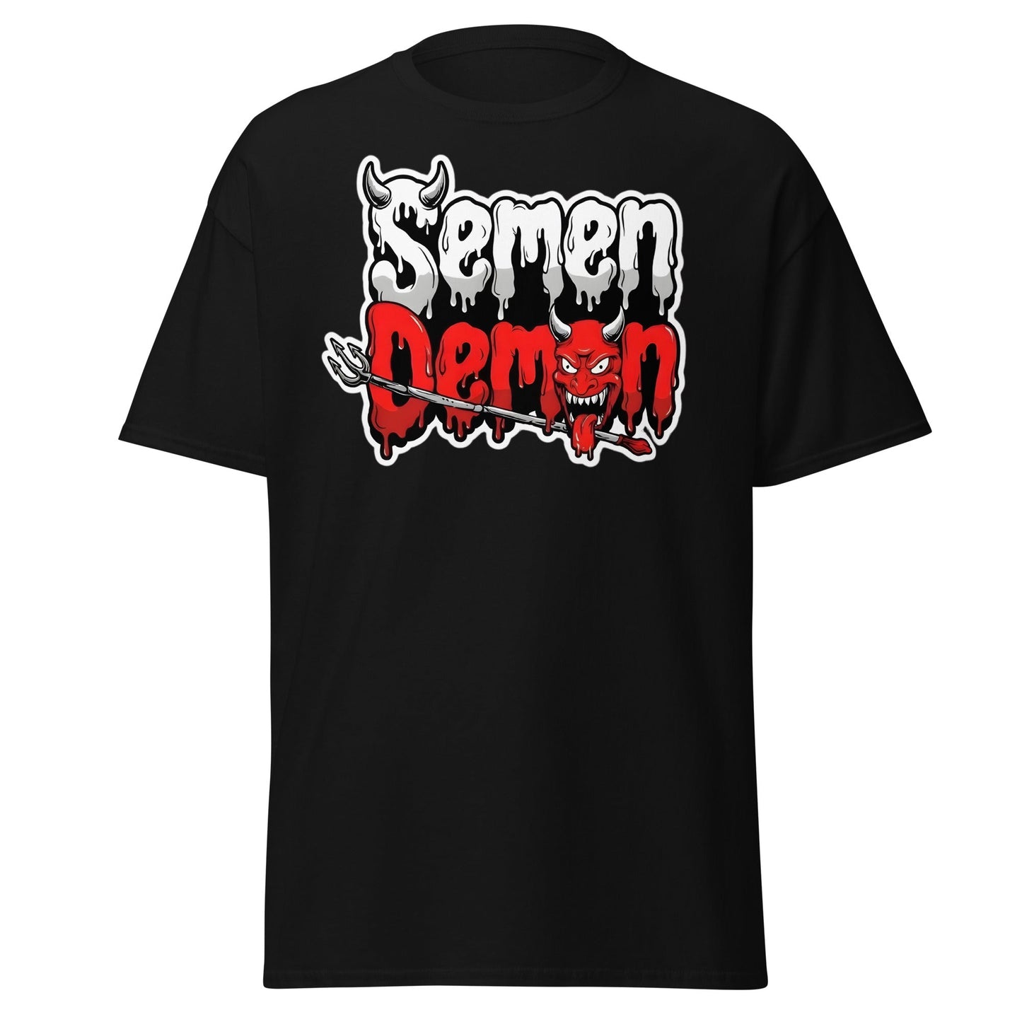 Semen Demon T-Shirt – Edgy Adult Humor Graphic Tee - Black - T-Shirts Online