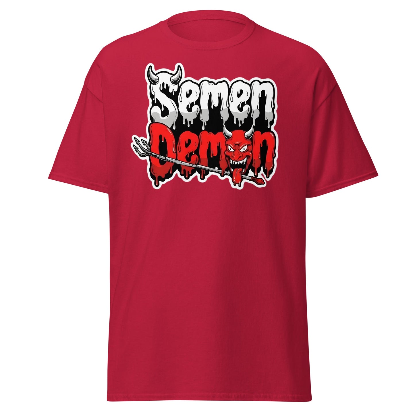 Semen Demon T-Shirt – Edgy Adult Humor Graphic Tee - Cardinal - T-Shirts Online