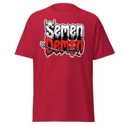 Semen Demon T-Shirt – Edgy Adult Humor Graphic Tee - Cardinal - T-Shirts Online