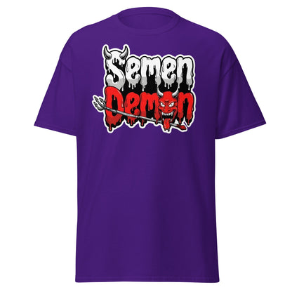 Semen Demon T-Shirt – Edgy Adult Humor Graphic Tee - Purple - T-Shirts Online
