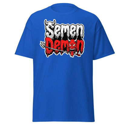 Semen Demon T-Shirt – Edgy Adult Humor Graphic Tee - Royal - T-Shirts Online