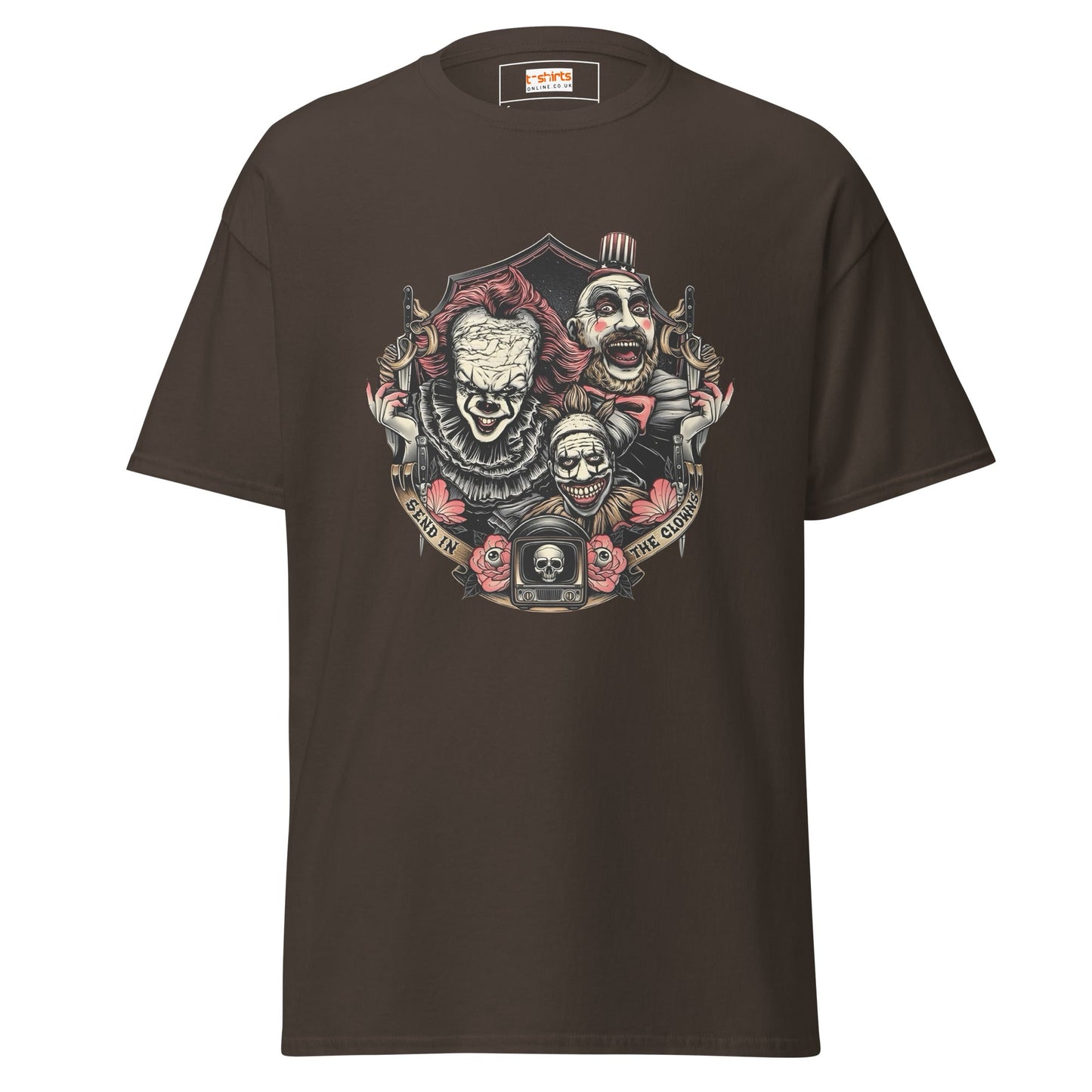 Send in the Clowns | Clown Horror Movie T-Shirt - Dark Chocolate - T-Shirts Online