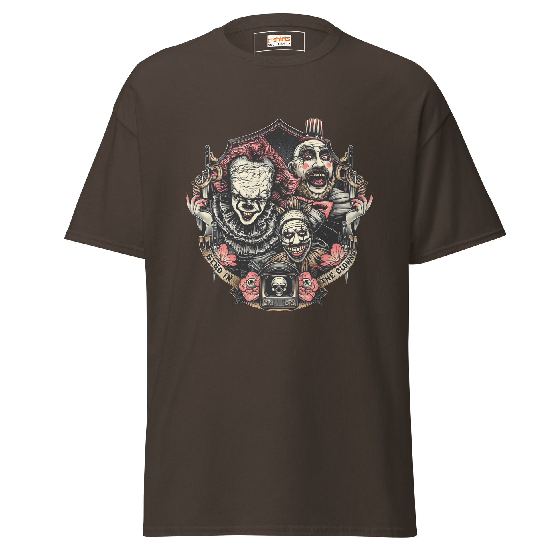 Send in the Clowns | Clown Horror Movie T-Shirt - Dark Chocolate - T-Shirts Online