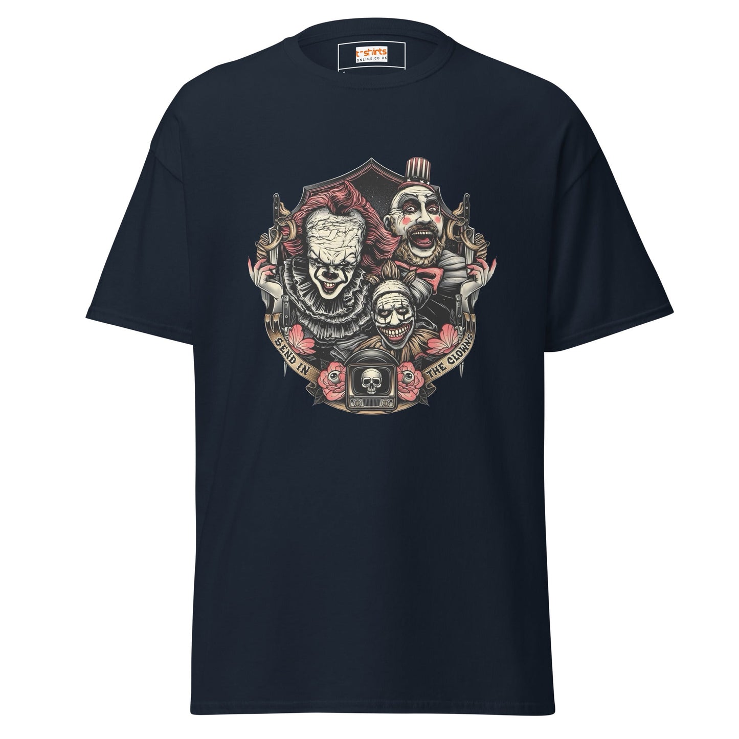 Send in the Clowns | Clown Horror Movie T-Shirt - Navy - T-Shirts Online