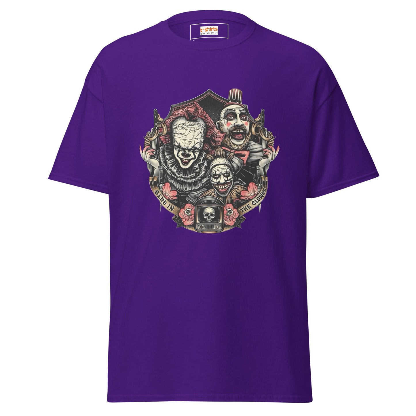 Send in the Clowns | Clown Horror Movie T-Shirt - Purple - T-Shirts Online