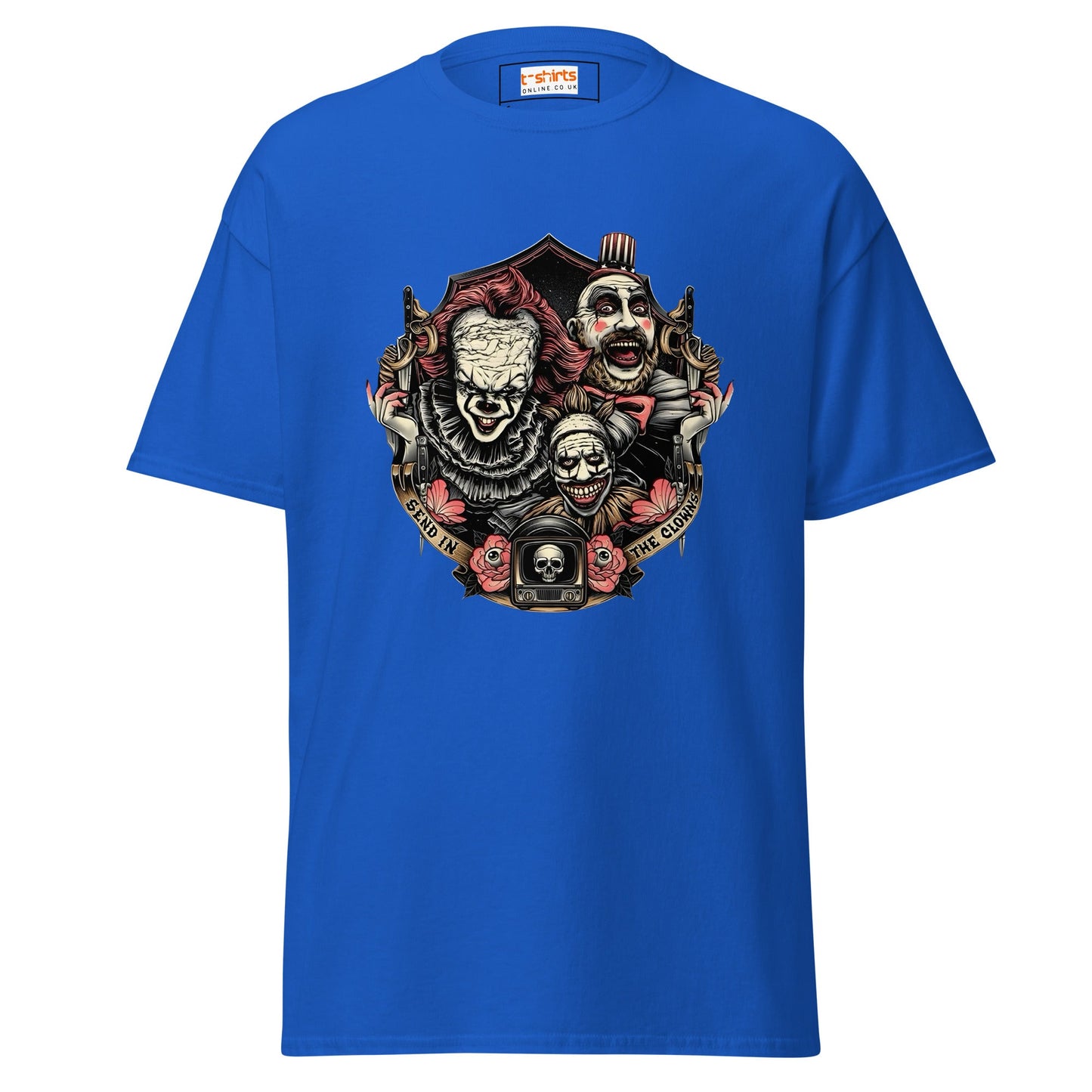 Send in the Clowns | Clown Horror Movie T-Shirt - Royal - T-Shirts Online