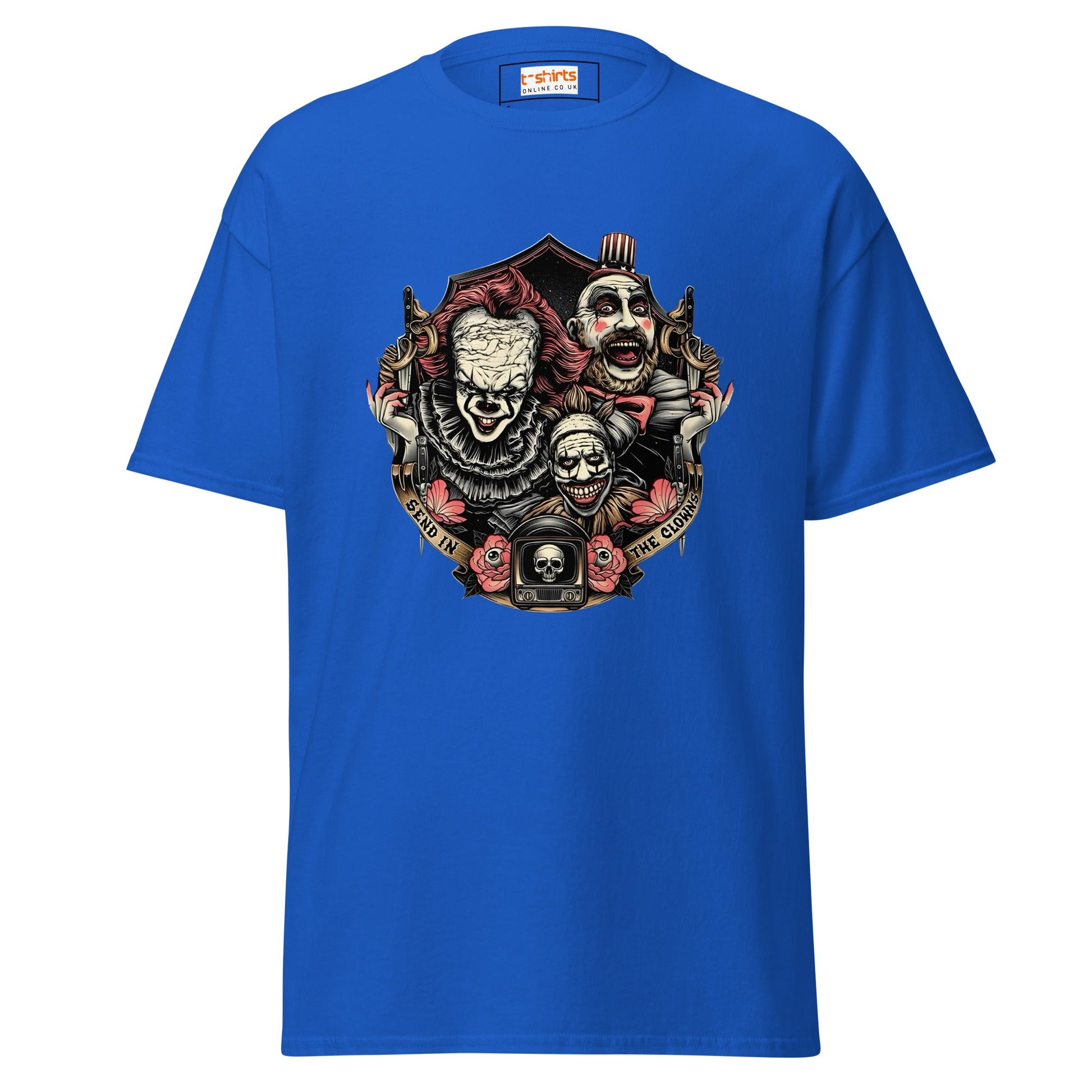 Send in the Clowns | Clown Horror Movie T-Shirt - Royal - T-Shirts Online
